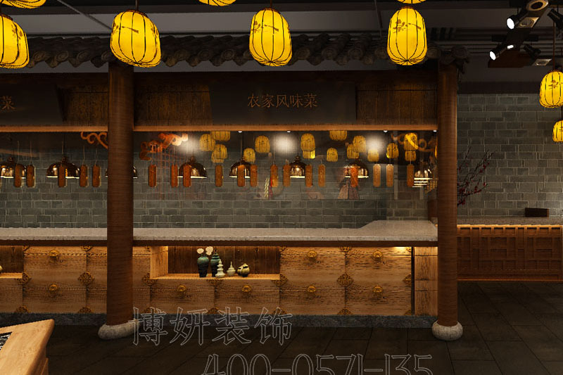 南京地方特色中式餐廳裝修設(shè)計(jì)方案效果圖