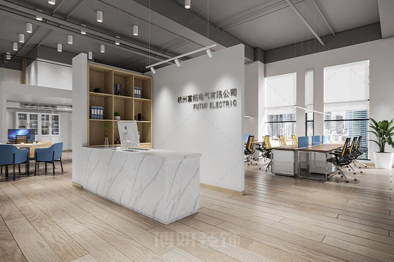 南京辦公室裝修,南京辦公室裝潢設(shè)計(jì),南京辦公室裝修效果圖,南京裝修公司 南京開放多元辦公室前廳2